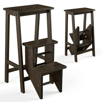 Versatile Wooden Step Stool – Chair, Ladder, and More