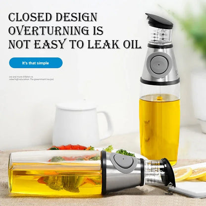 Oil Sprayer Superior Clear Glass Castor Oil Vinegar Jug Dispenser Oil Meter Kitchen Large Opening Filling Cleaning Healthy Diet