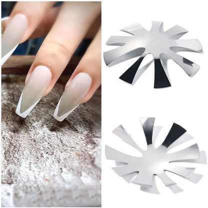 Pro 9 Sizes Easy French Smile Cut - V Line Almond Shape Manicure Edge Trimmer for Acrylic and French Nails