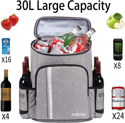 FORICH Insulated Waterproof Backpack Cooler Bag - Perfect for Work, Picnics, and More! Holds 30 Cans