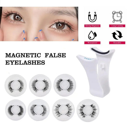 Magnetic Tweezer with 3D Natural Mink False Eyelashes - Professional Eyelash Extension Curler Clip Tool