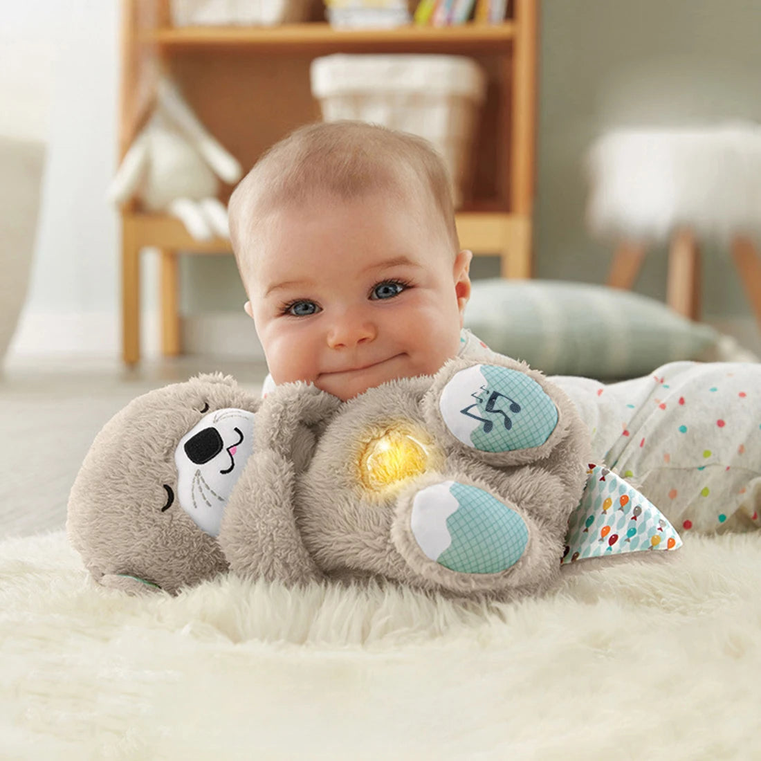 Bear Otter Plush Soothing Music & Light Sleep Companion for Babies & Kids - Gift Toy