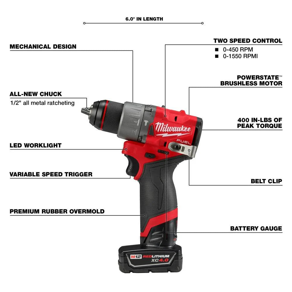 MILWAUKEE M12 FUEL 2-Tool Combo Kit: Compact Power Redefined