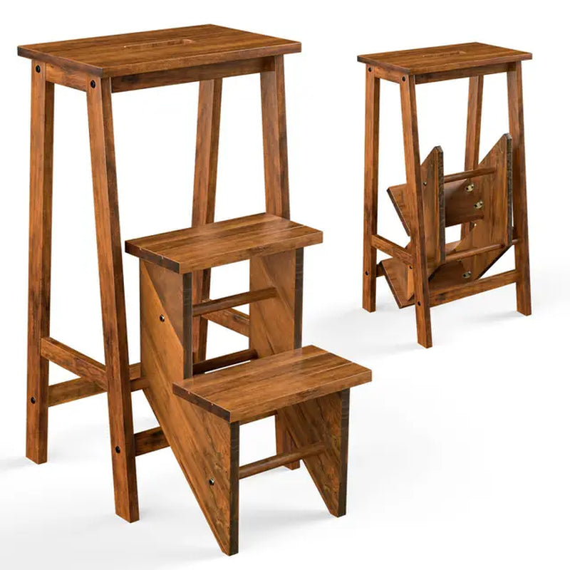 Versatile Wooden Step Stool – Chair, Ladder, and More