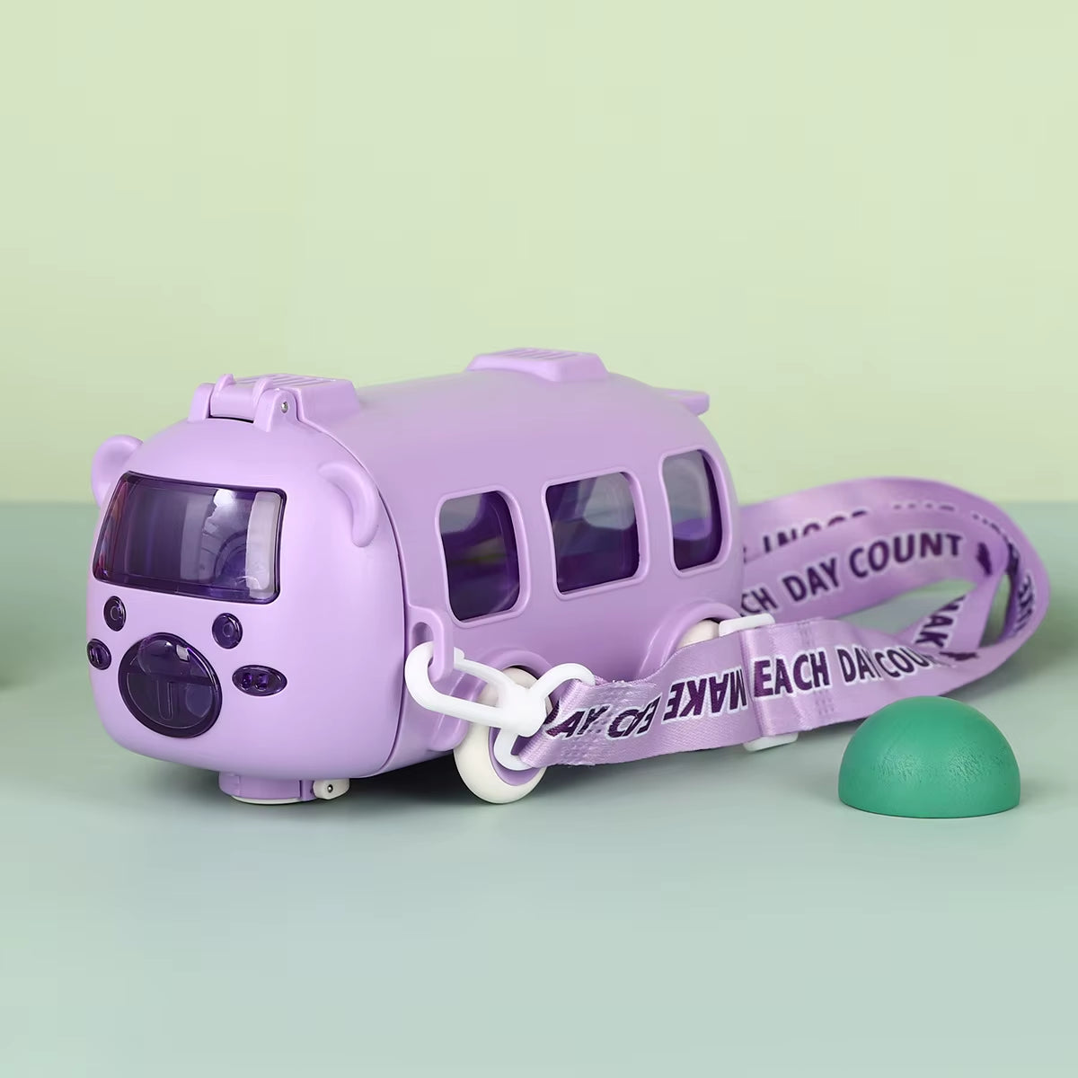 500ML Kids Bus-Shaped Fun Toy Car Sippy Cup Water Bottle with Straw.