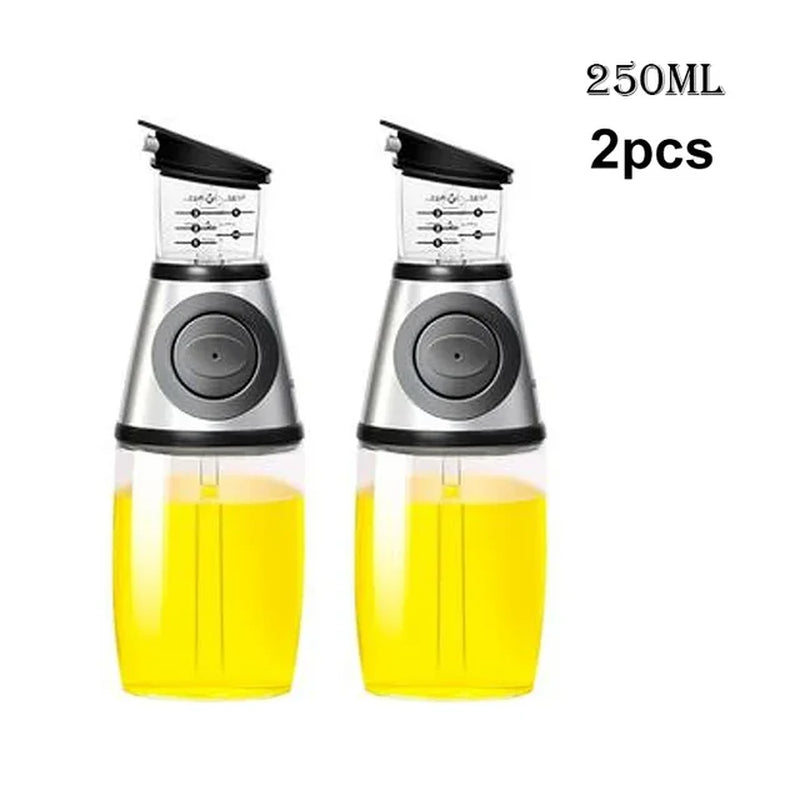 Oil Sprayer Superior Clear Glass Castor Oil Vinegar Jug Dispenser Oil Meter Kitchen Large Opening Filling Cleaning Healthy Diet