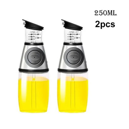 Oil Sprayer Superior Clear Glass Castor Oil Vinegar Jug Dispenser Oil Meter Kitchen Large Opening Filling Cleaning Healthy Diet