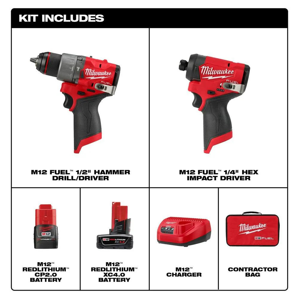 MILWAUKEE M12 FUEL 2-Tool Combo Kit: Compact Power Redefined