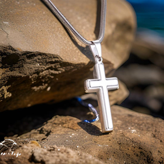 To My Beautiful Wife Stainless Cross Necklace w/ MC