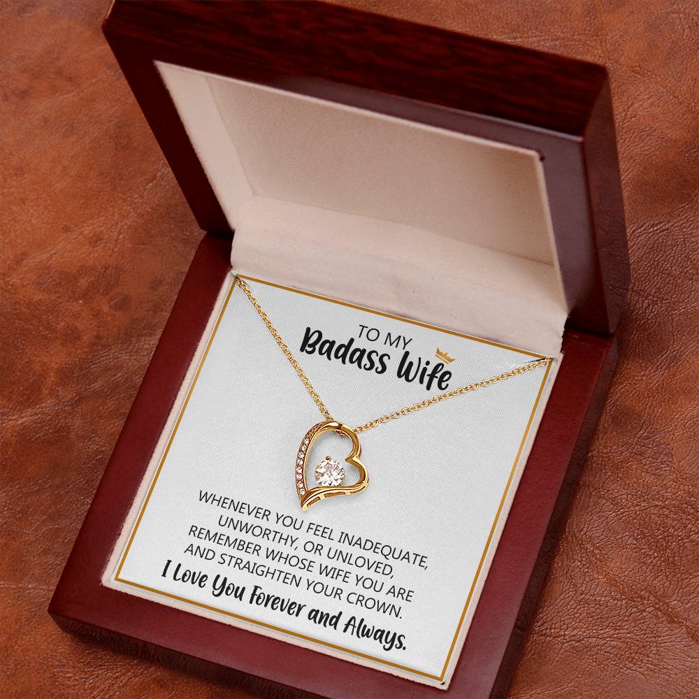 To My Badass Wife Forever Love Necklace