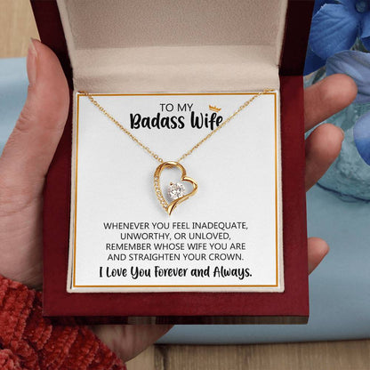 To My Badass Wife Forever Love Necklace