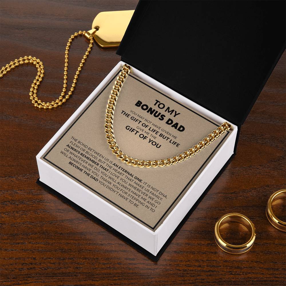 To My Bonus Dad | Always Remember That I Love You - Cuban Link Chain