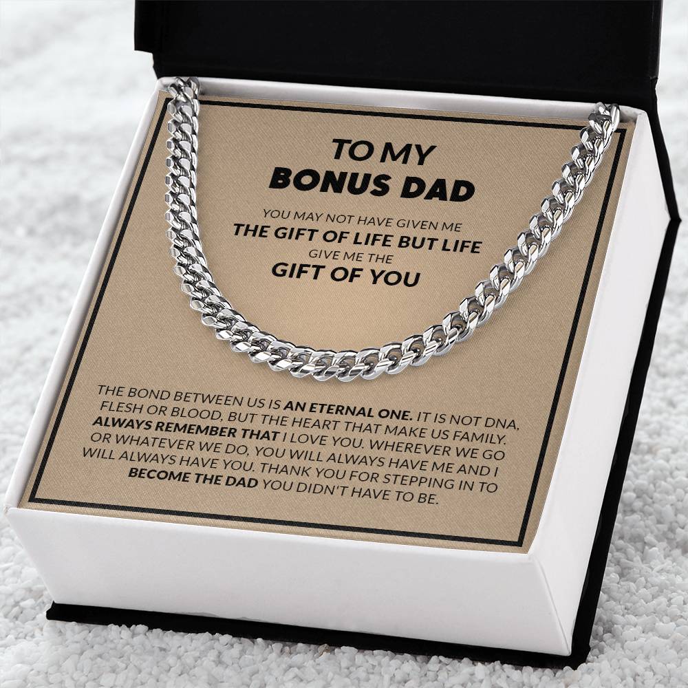 To My Bonus Dad | Always Remember That I Love You - Cuban Link Chain