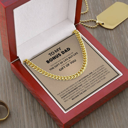 To My Bonus Dad | Always Remember That I Love You - Cuban Link Chain