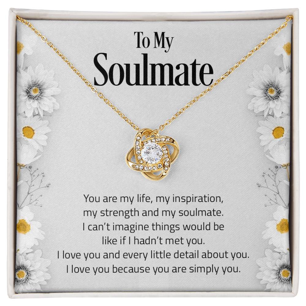 To My Soulmate | I Love You - Love Knot Necklace