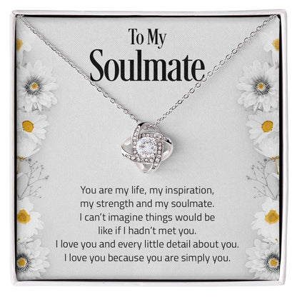 To My Soulmate | I Love You - Love Knot Necklace