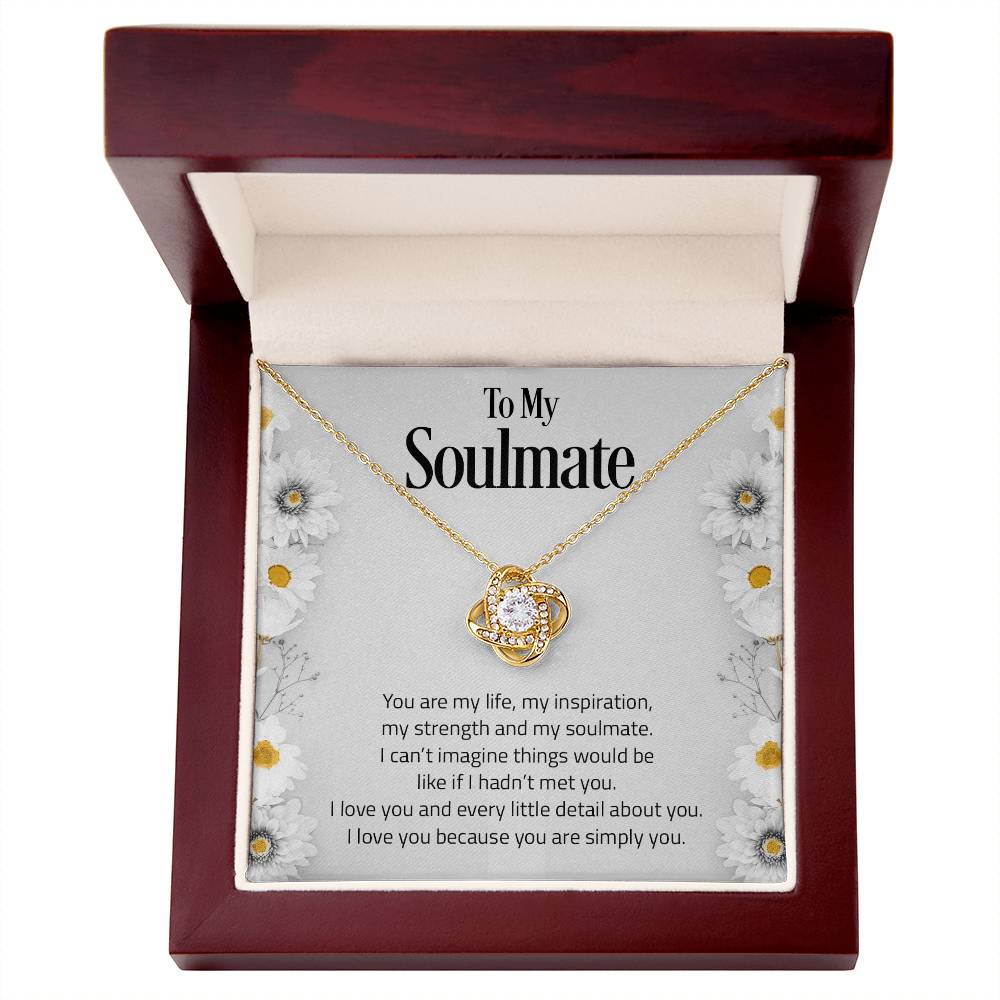 To My Soulmate | I Love You - Love Knot Necklace