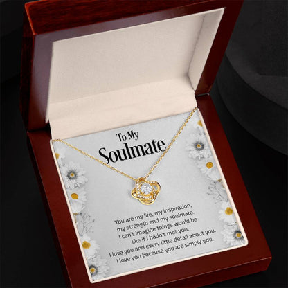 To My Soulmate | I Love You - Love Knot Necklace