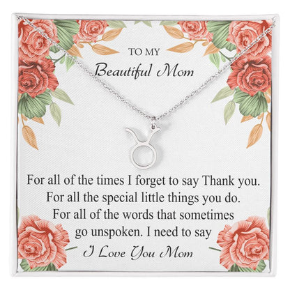 To My Beautiful Mom Zodiac Symbol Necklace