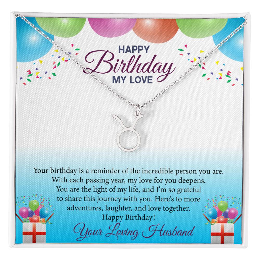 Happy Birthday My Love Zodiac Symbol Necklace