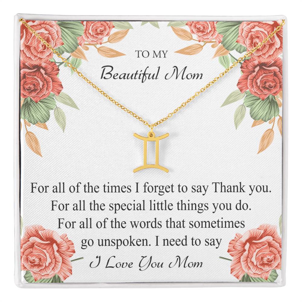 To My Beautiful Mom Zodiac Symbol Necklace