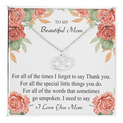 To My Beautiful Mom Zodiac Symbol Necklace