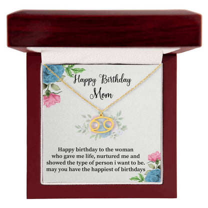 Happy Birthday Mom Zodiac Symbol Necklace