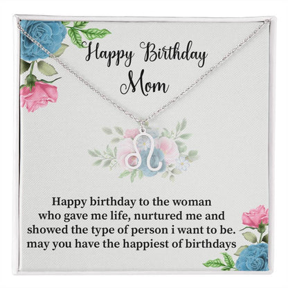 Happy Birthday Mom Zodiac Symbol Necklace