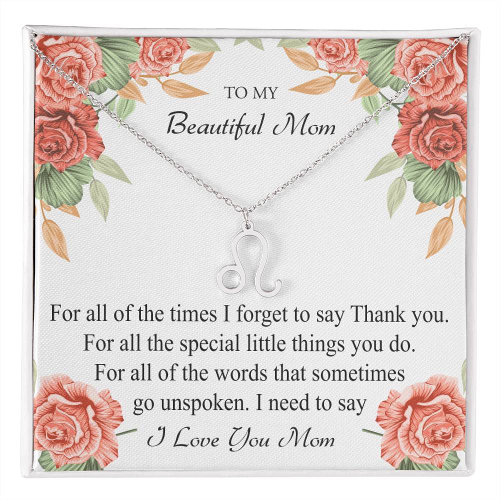 To My Beautiful Mom Zodiac Symbol Necklace