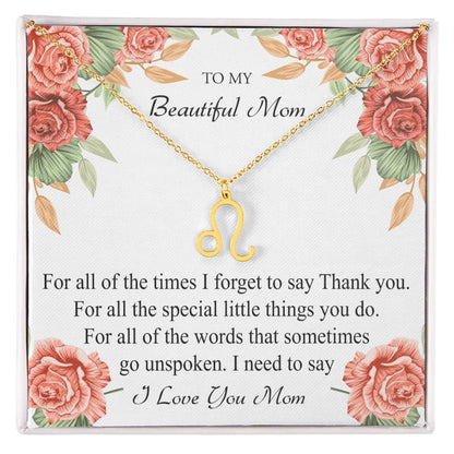 To My Beautiful Mom Zodiac Symbol Necklace