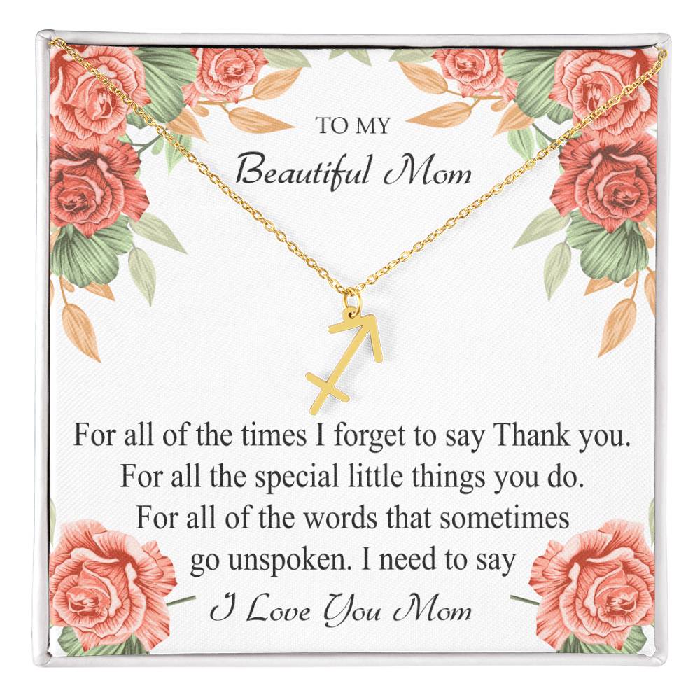 To My Beautiful Mom Zodiac Symbol Necklace