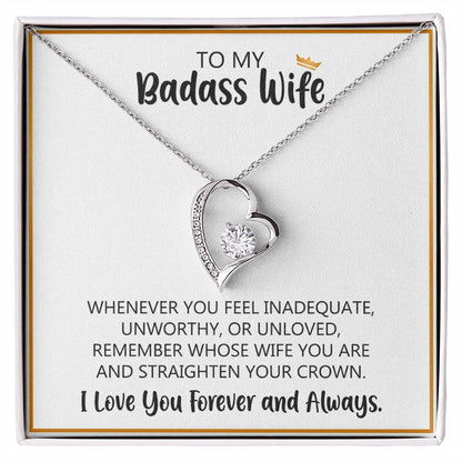 To My Badass Wife Forever Love Necklace