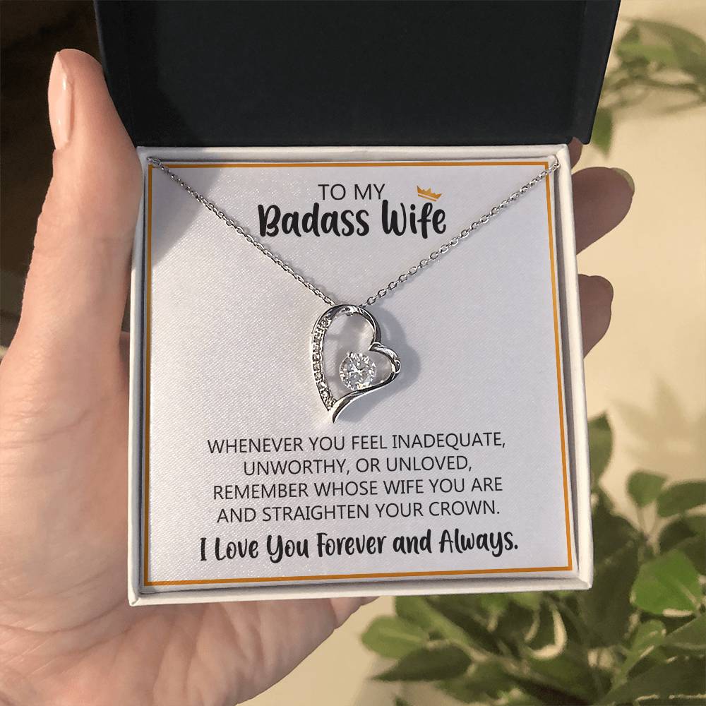 To My Badass Wife Forever Love Necklace