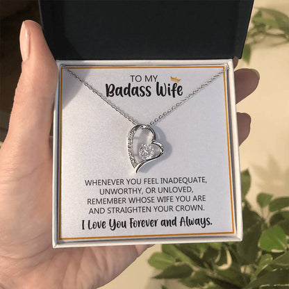 To My Badass Wife Forever Love Necklace