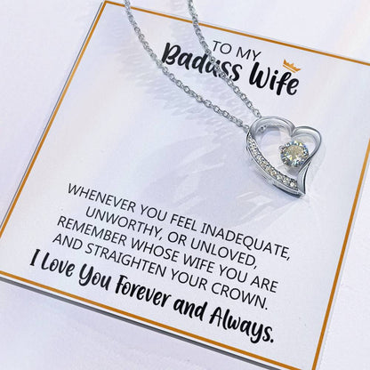 To My Badass Wife Forever Love Necklace