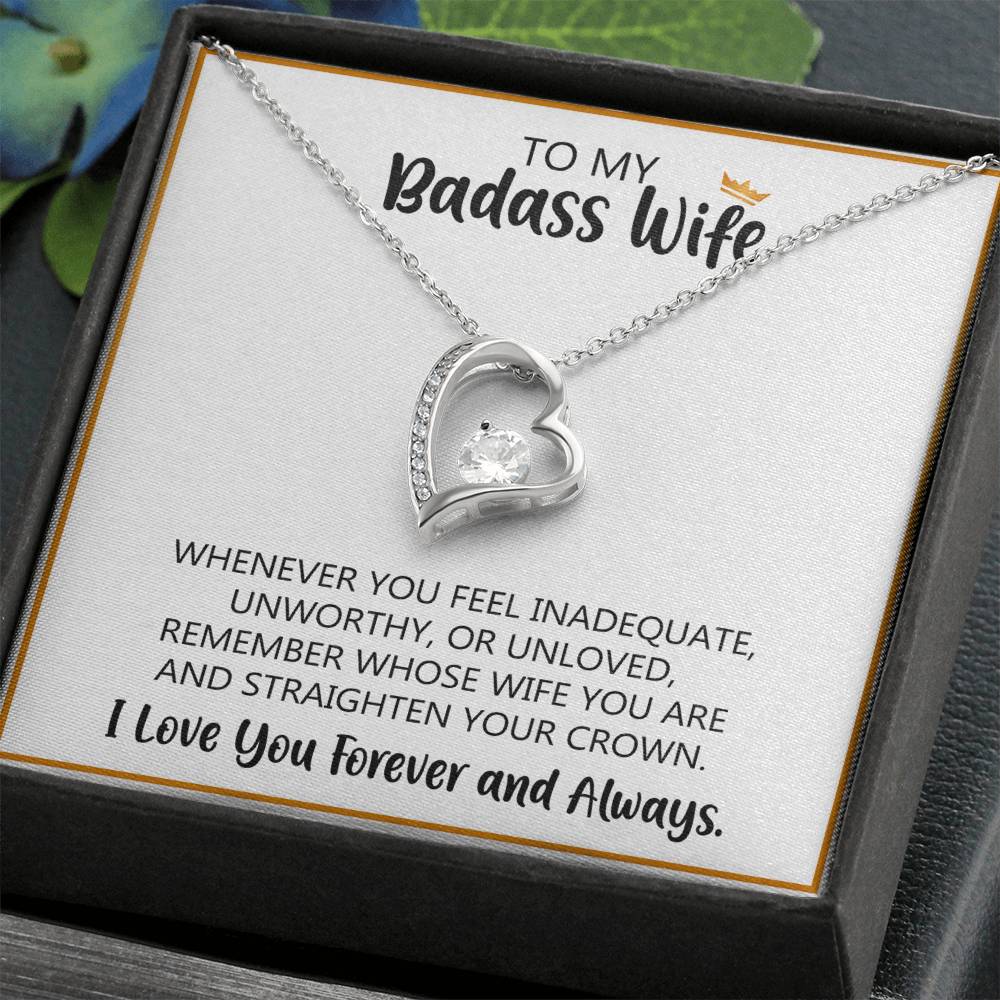 To My Badass Wife Forever Love Necklace