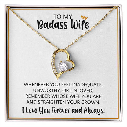 To My Badass Wife Forever Love Necklace