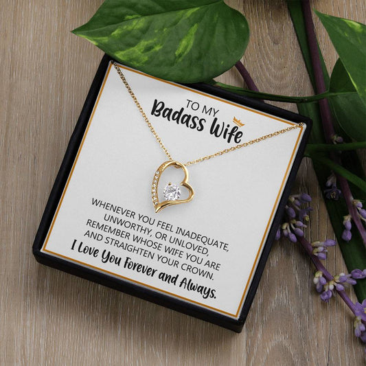 To My Badass Wife Forever Love Necklace