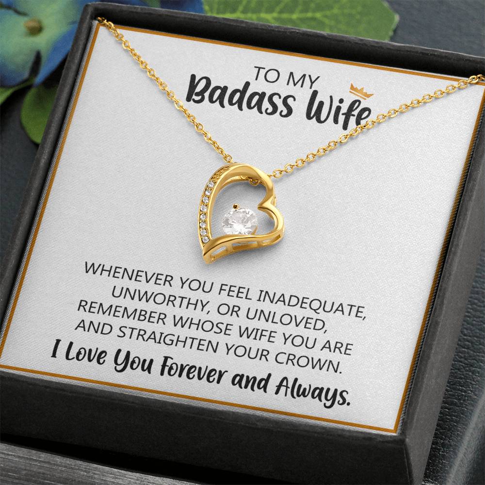 To My Badass Wife Forever Love Necklace