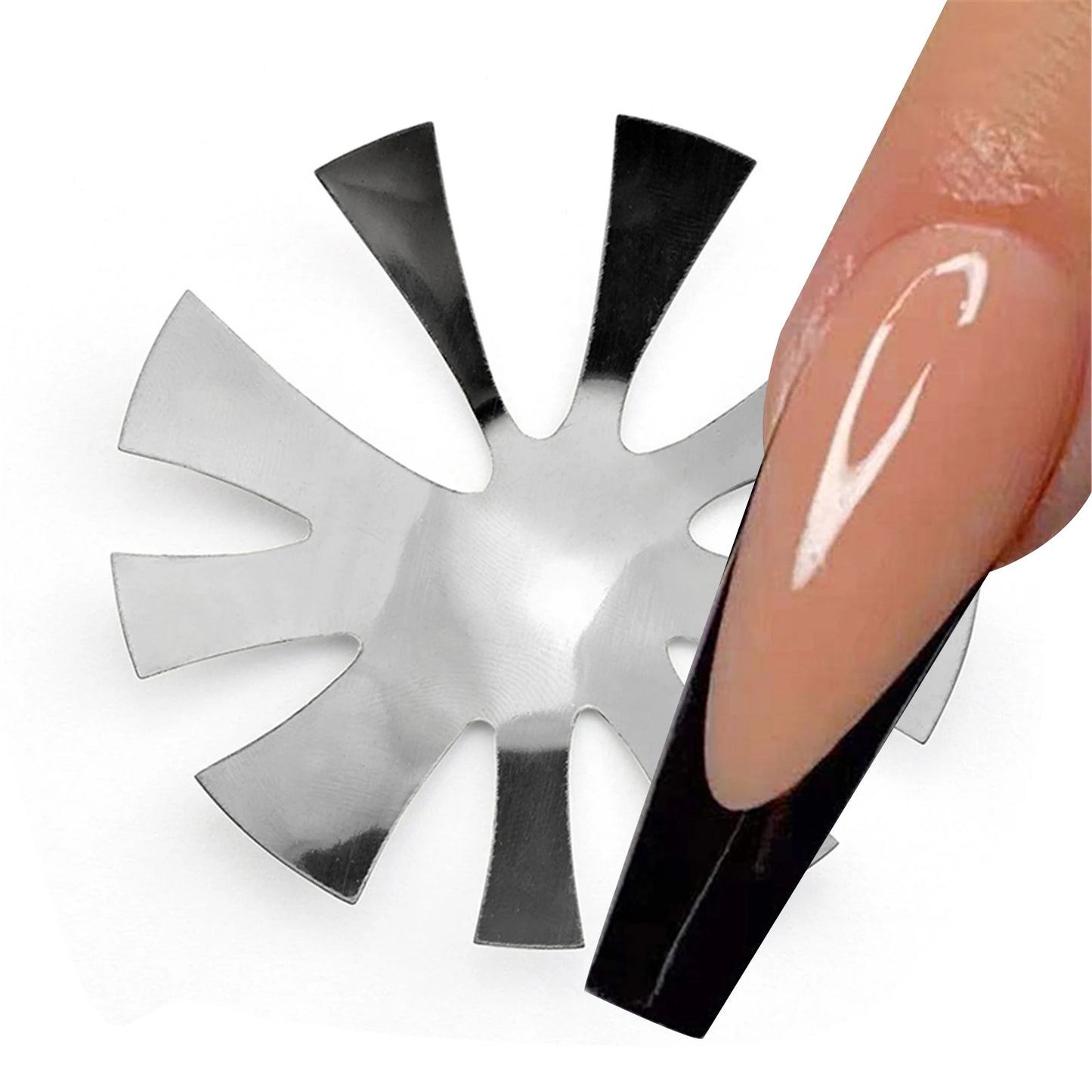 Pro 9 Sizes Easy French Smile Cut - V Line Almond Shape Manicure Edge Trimmer for Acrylic and French Nails