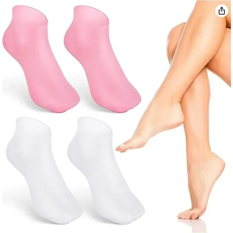 Silicone Moisturizing Exfoliating Gel Heel Socks - Callus Remover and Pain Relief Foot Care (1 Pair)