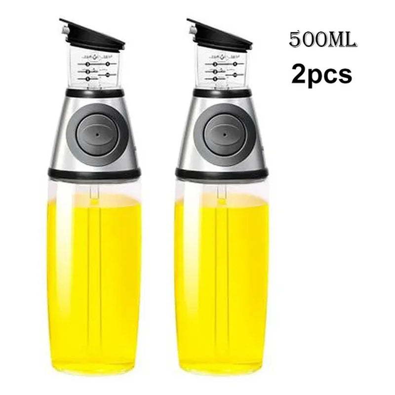 Oil Sprayer Superior Clear Glass Castor Oil Vinegar Jug Dispenser Oil Meter Kitchen Large Opening Filling Cleaning Healthy Diet