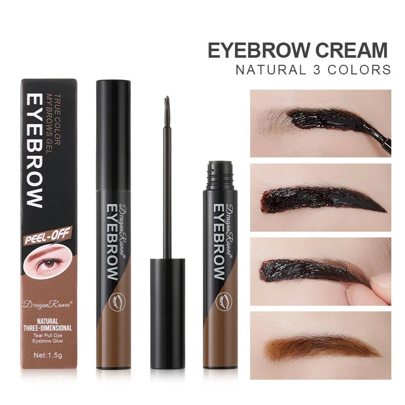 Peel-Off Waterproof Tint Eyebrow Gel Makeup Long Lasting  Enhancers Liquid Gel Tear Wear Easy Natural Brown Gray Tattoo