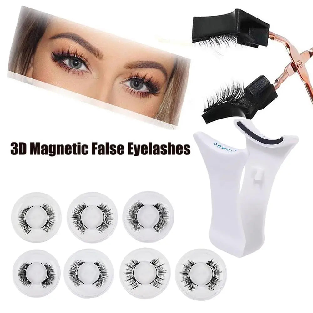 Magnetic Tweezer with 3D Natural Mink False Eyelashes - Professional Eyelash Extension Curler Clip Tool