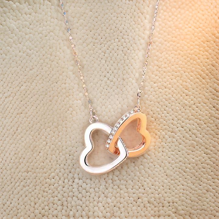 To My Daughter | I Love You, Always & Forever - Interlocking Hearts necklace