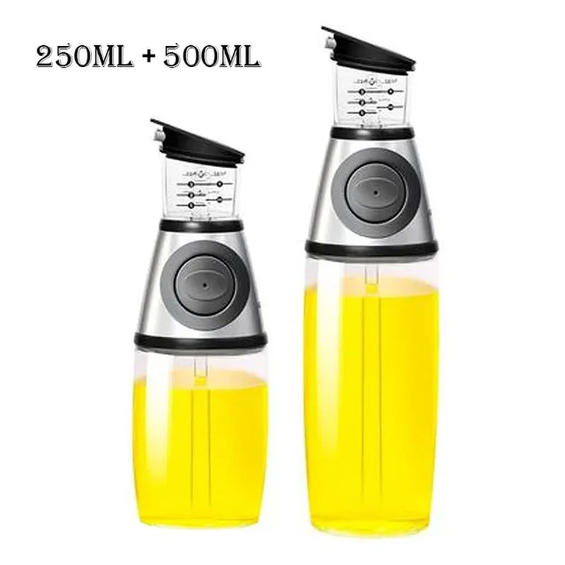 Oil Sprayer Superior Clear Glass Castor Oil Vinegar Jug Dispenser Oil Meter Kitchen Large Opening Filling Cleaning Healthy Diet